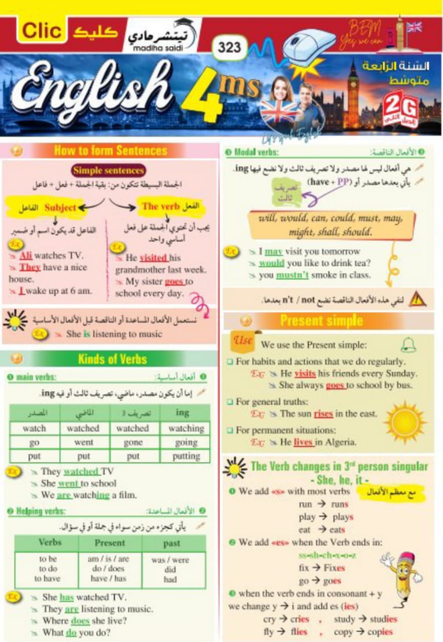 مطوية في اللغة الإنجليزية الرابعة متوسط